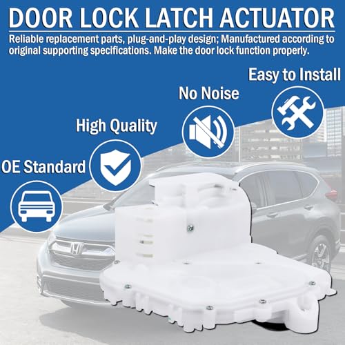 Image of Rear Right Passenger Side Door Lock Latch Actuator Motor with Rod Compatible with 2007-2011 Honda CR-V CRV, Replaces DLA1006, 72610-SWA-A01, 72610-SWA-H01