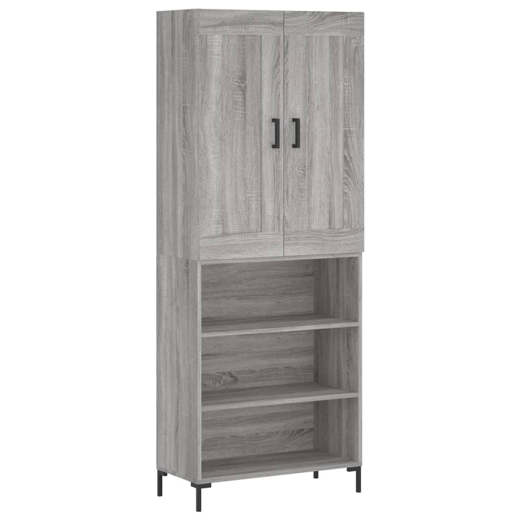 Armadio alto grigio Sonoma, 69,5 x 34 x 180 cm, in legno