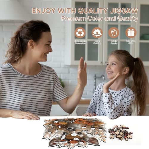 Rompecabezas de Madera Ruikiyart para Adultos, Venado de Otoño | Rompecabezas de Forma Única de Animal, Juego de 200 Piezas 5MM (11.1"x11.2") miniatura 4
