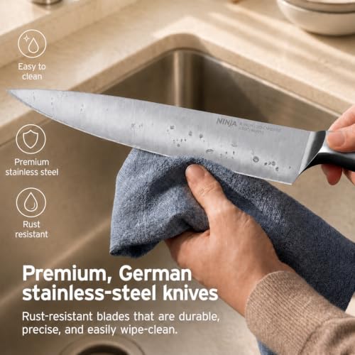 Image of Ninja NeverDull 10-Pc German Steel Knife Set, Black, NK32010BK1