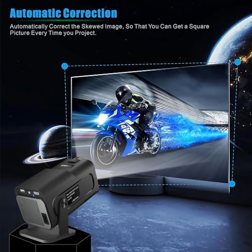 Image of BIGASUO Hy320 Mini Portable Projector-5G WiFi 6,Bluetooth 5.0 and Android 11,Support 4K and 1080P Full Hd,12,000 Lumens,Led Projector with 4D /4P (BGP26)