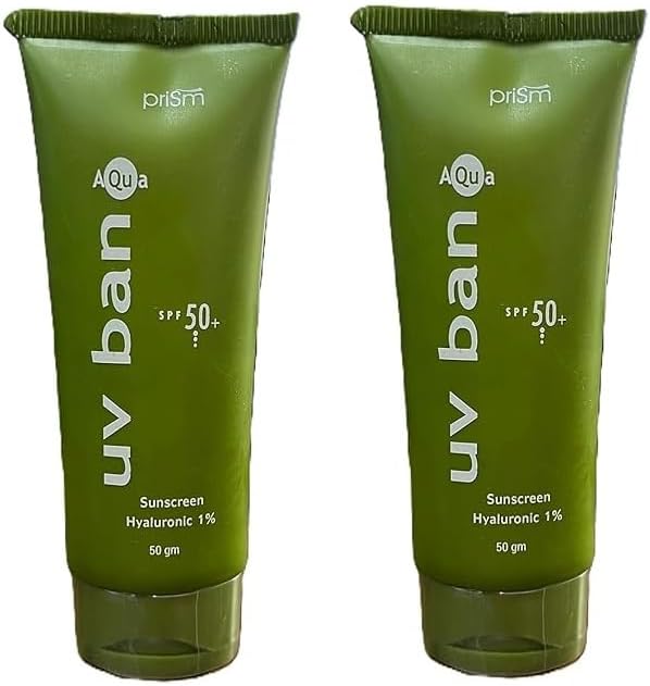 New Uv Ban Aqua Rich SPF 50 Sunscreen Gel (Pack of 2) 50Gm