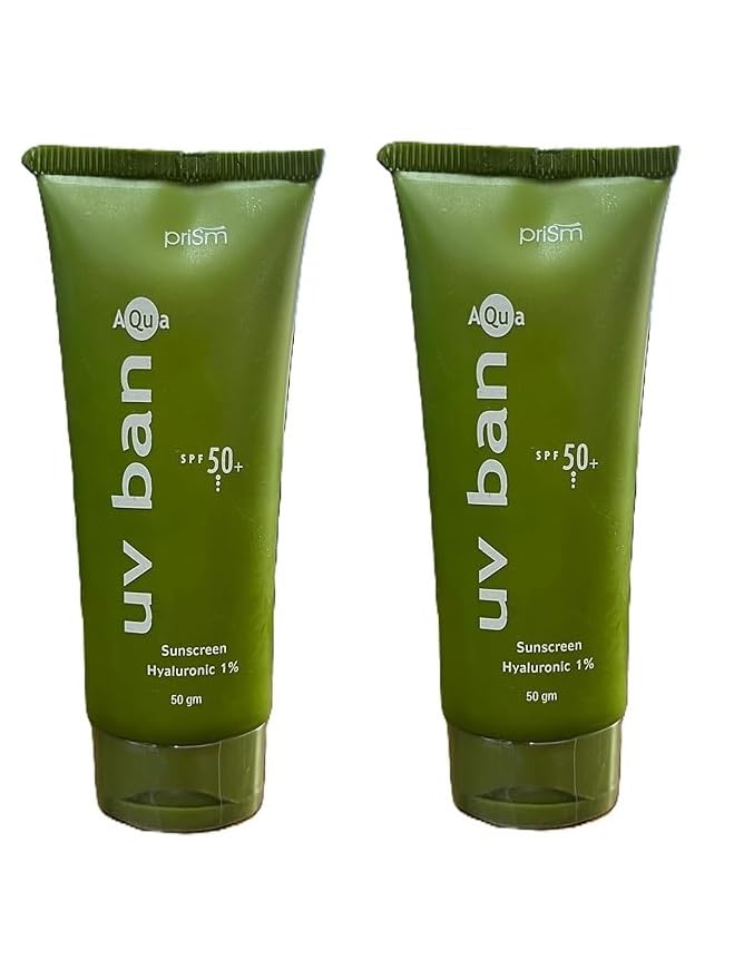New Uv Ban Aqua Rich SPF 50 Sunscreen Gel (Pack of 2) 50Gm