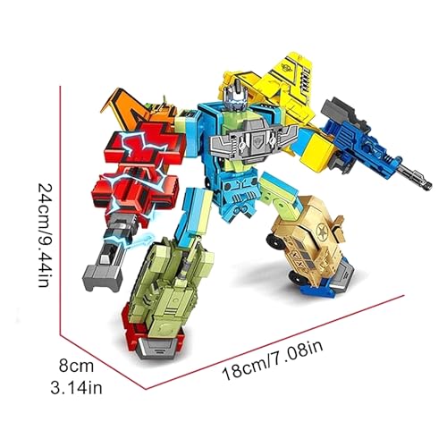 Image of Kidology 10-Pcs Changing Robot Action Toy - STEM Learning Robot For Kids, DIY Building Vehicle, Educational Games For Kids Birthday Gift For Boys & Girls, Yellow