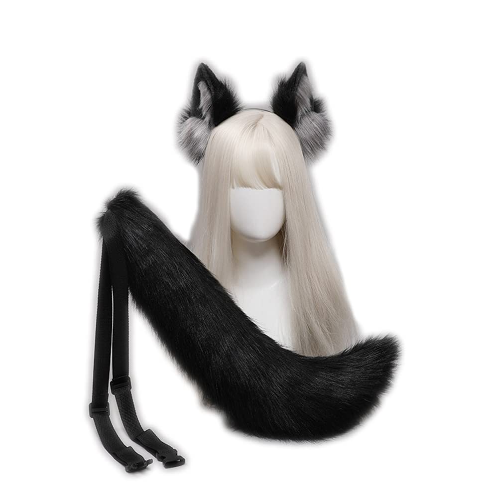 Amazon.co.jp: オオカミ風 野犬 リアル耳 ふわふわしっぽ