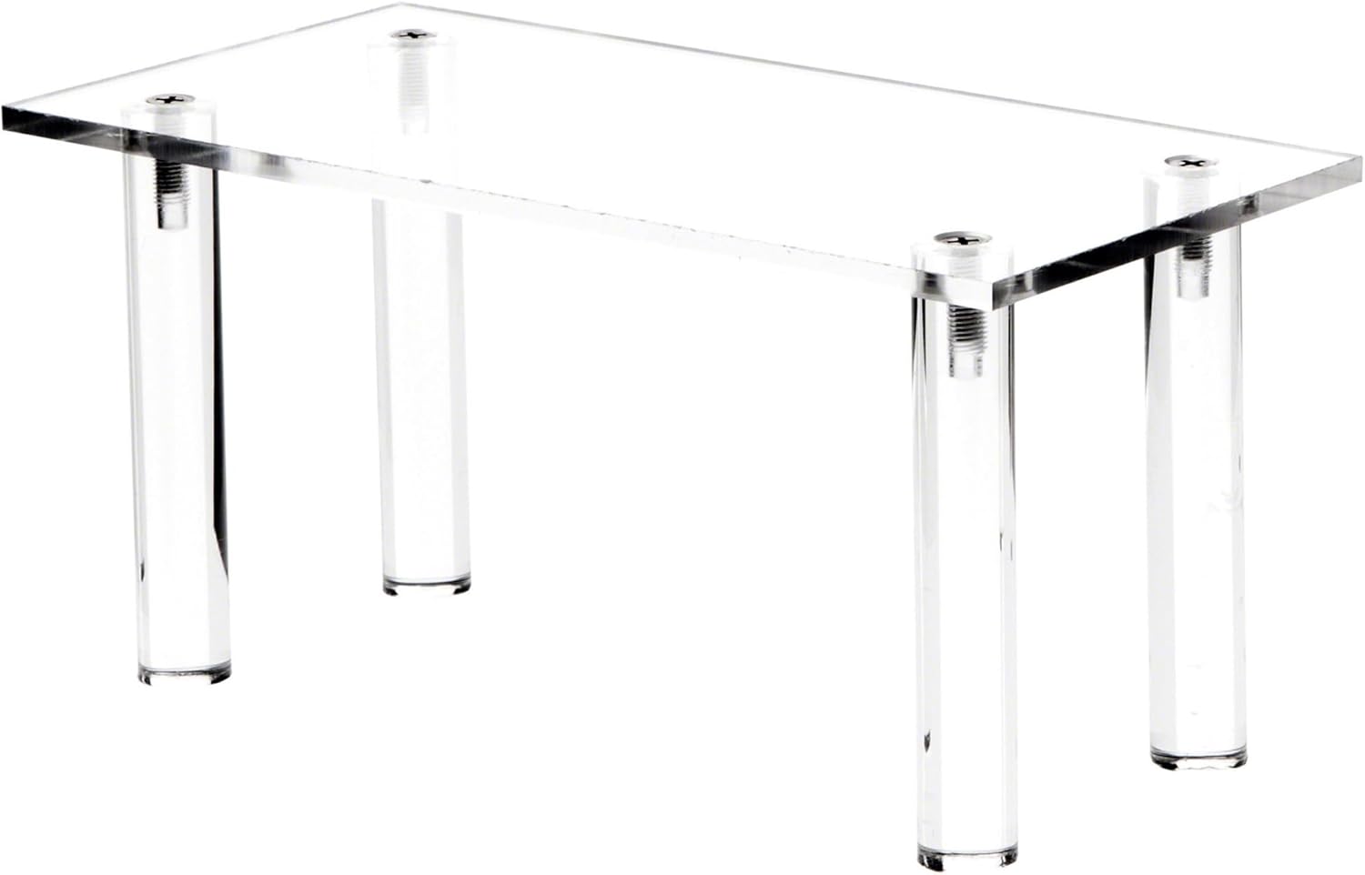 Plymor Clear Acrylic Rectangular 4-Leg Display Riser, 8" H x 12" W x 8" D