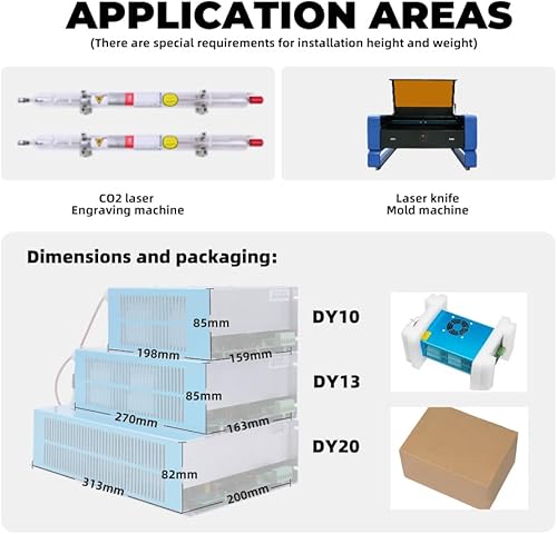 Miniatura 6 de PRESIONQI Fuente de alimentación láser de CO2 DY10 110V para cortador de grabador láser de tubo láser