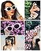 FEISEDY Sunglasses White Oval Clout Goggles for Women Men Retro Round Trendy Rimmed Clueless Costume Frame B2253