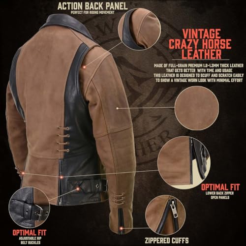 Image of Milwaukee Leather Women's Classic Premium Leather Motorcycle MC Style Riding Jacket