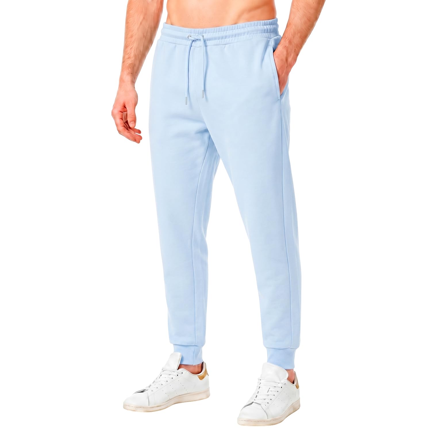 RIPT Essentials Mens Light Blue Cuffed Joggers - Cotton/Polyester - S