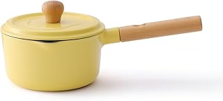 Milk Pan, Milk Pot Saucepan with Lid, Uncoated, Nonstick Sauce Pans Milk Pot with Lid, Saucepans Soup Pot for Cooking, All Stoves Compatible (Gray : Yellow)