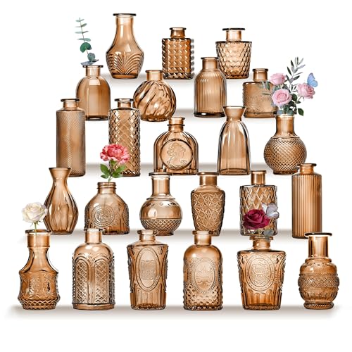 Anquephd Mini Bud Vases As Wedding Centerpieces for Tables,Clear Bud