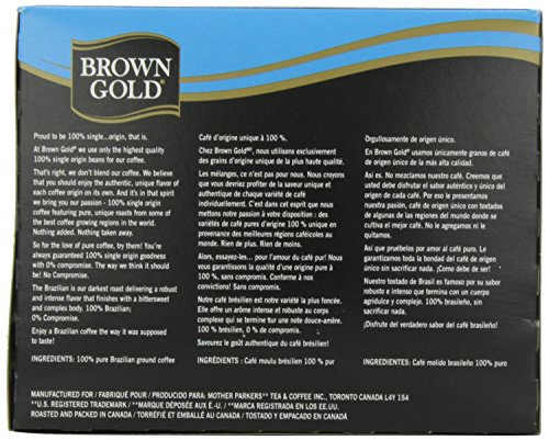 Brown Gold Single Origin Coffee Capsules, 100% Brazillian, 48 Count