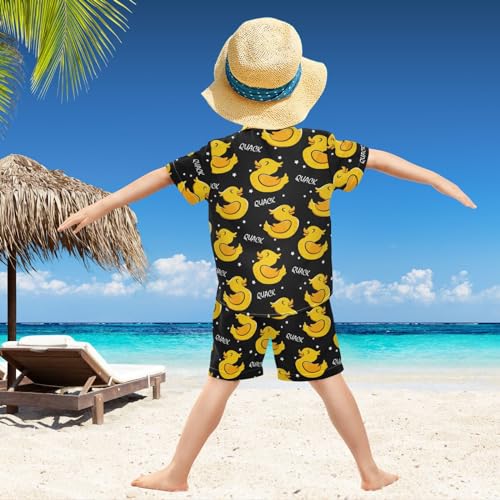 Image of visesunny Boy Floral Short Sleeve Button Down Shirt & Casual Shorts Set Summer Outfits 3-10 Years Clothes