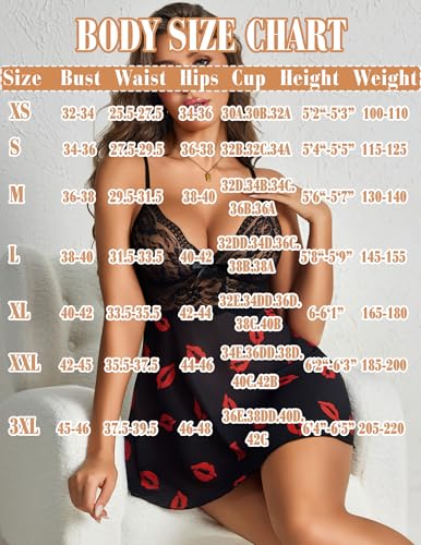 Image of Avidlove Women Lingerie Lace Babydoll Strap Chemise Halter Teddy V Neck Sleepwear