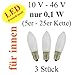Produktbild netSells® * LED Topkerze / Riffelkerze / Spitzschaftkerze * für Schwibbogen u. Lichterketten * 10-46 V 0,1 W * f. innen * 3er Set * matt / frosted