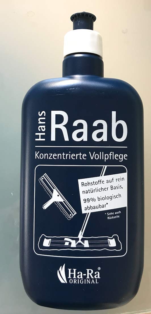 Ha-Ra Fensterreinigung Komplettset: Fensterreiniger 32 cm, 500 ml Vollpflegekonzentrat, Star Tuch, Hammer Tuch und ERA 6 Ltr. Eimer mit 2 Clips