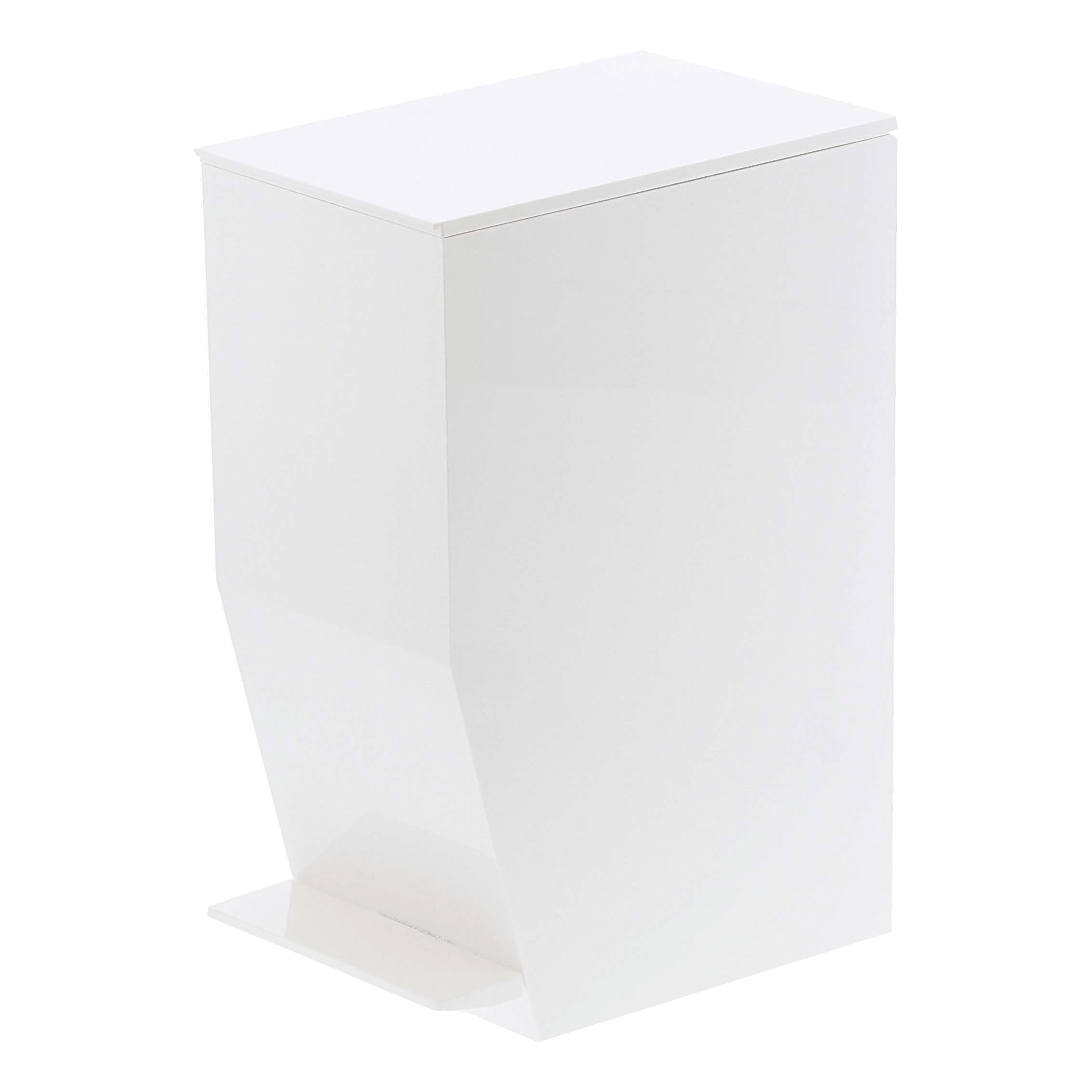 Home Sanitary Step Trash Can - Small Space Waste Bin for Bathroom Kitchen ABS Plastic One Size White