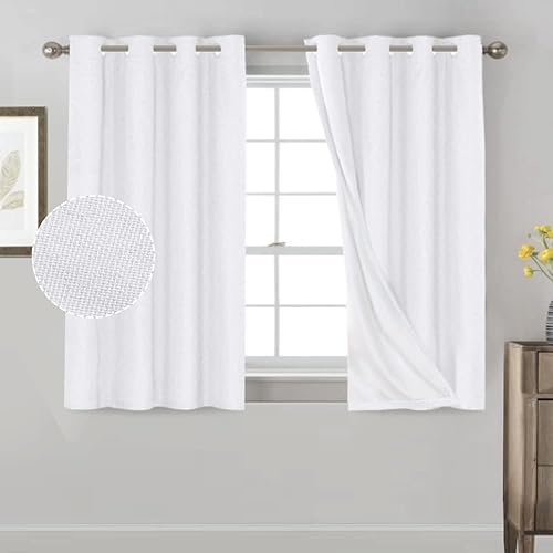 Miniatura 8 de PrinceDeco Primitive - Cortinas opacas 100% de lino texturizado para dormitoriosala de estar, cortinas opacas de 54 pulgadas de largo, cortinas de
