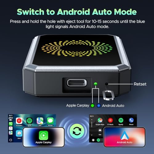 Image of LAMTTO 3-in-1 Magic Video Box for Streaming Netflix /YouTube /TikTok, Wireless Carplay Adapter Dongle with USB Drive for OEM Wired Apple Car Play and Android Auto Cars