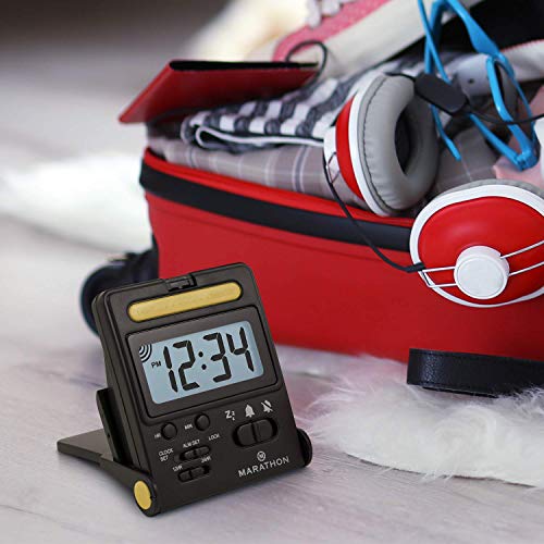 Marathon Foldable Compact Travel Alarm Clock With Locking Mechanism #TOP2