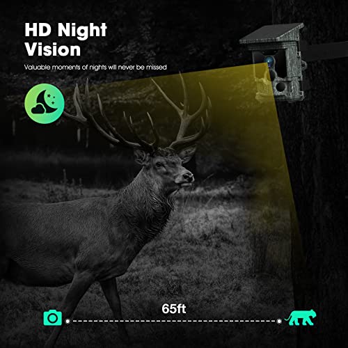 Trail Camera Solar Powered 46Mp 4K 30Fps, Wifi Bluetooth Game Camera With 120°Wide-Angle Motion 3 Pir Sensor 0.1S Trigger Time Trail Camera With Night Vision Ip66 Waterproof #TOP5