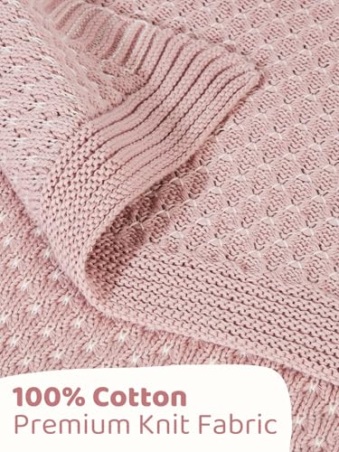 Image of haus & kinder Knitted Baby Blanket with Toy, Breathable Baby Blankets Newborn, Baby Blanket for 0-2 Years, Cozy Blankets for Crib, Nursery & Stroller, New Born Baby Essentials | Blossom