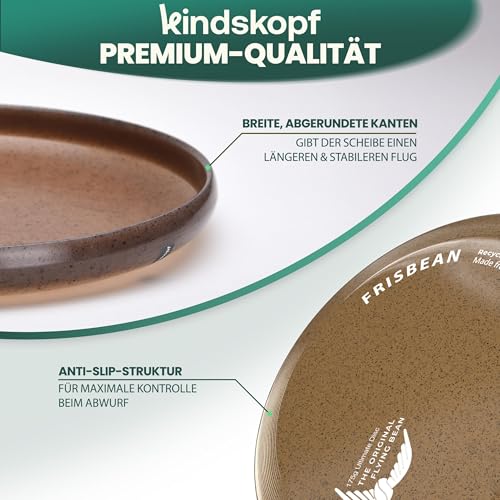 Kindskopf Frisbean – 100% Nachhaltige Frisbee Scheibe aus Kaffeesatz & recyceltem Kunststoff – Ultimate Frisbee 175g Wurfscheibe für Profis & Familien – Deutsche Innovation