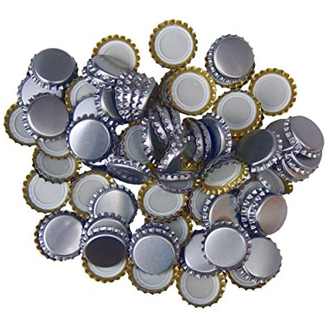 BALLIIHOO Pack of 100 Silver Bottle Caps Cover