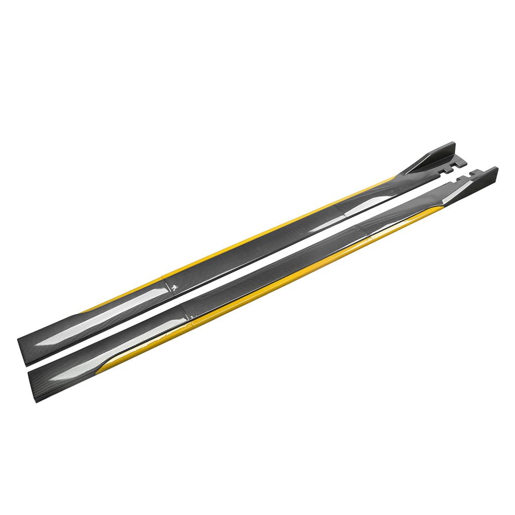 SSZIXIAN Car Side Skirts for Subaru Impreza Sedan 2013-2024 Car Side Skirts Rocker Panel Car Accessories Carbon Fiber + Yellow