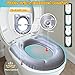 FENIXIORAA Inflatable Travel Toilet Seat Riser, Portable Toilet Seat Cushion with Suction Cups for Travel, RV, Camping - Comfortable Potty Seat (Grey)