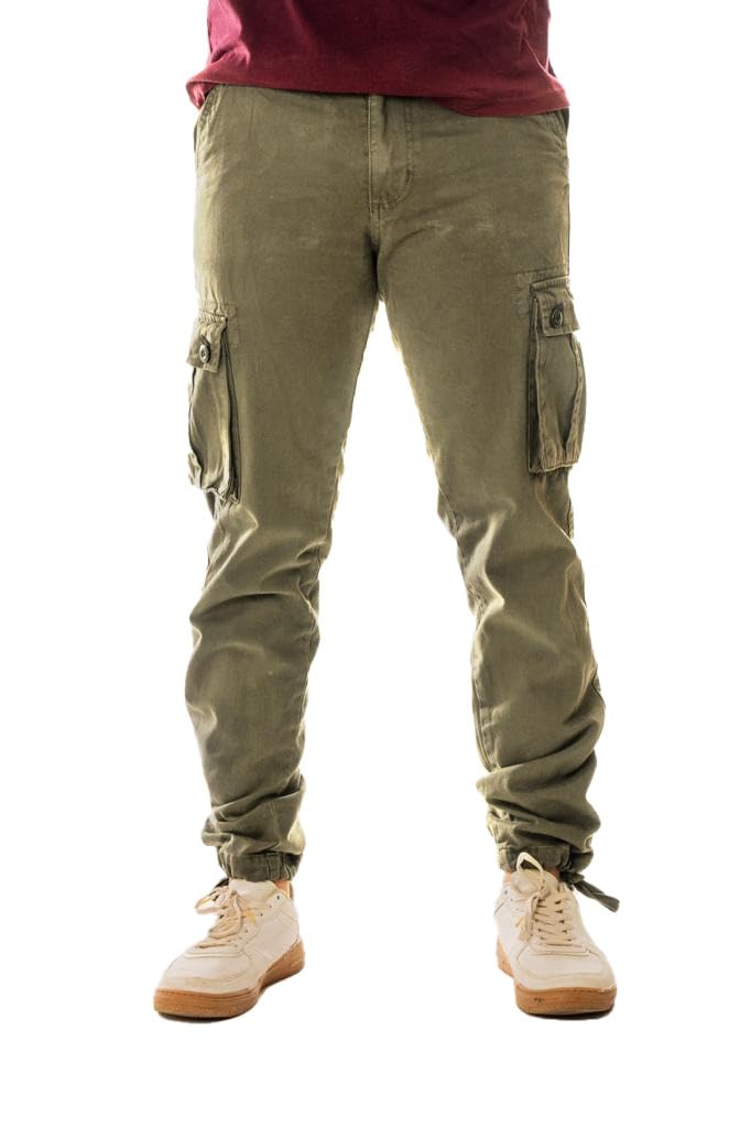 Men's Cargo Trousers - Durable Work Pants for Men with 6 Pockets - Loose Fit Men's Work Trousers - Camping Hiking Trousers 28-38
