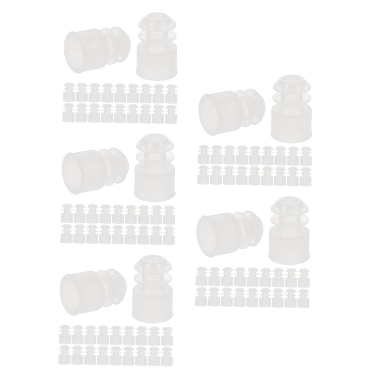 Unomor 5sets Cone Shaped Test Tube Plug Bottle Stopper 12mm Plastic Sealing Plug Set for Medicine Chemistry Scientific Research 100pcs*5 Random Color