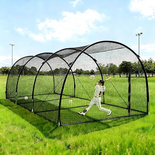 Bullro 30ft Baseball Batting Cage Nets for Backyard, Batting Cages for Backyard, Portable Batting Cage for Baseball Practice Softball Hitting Equipment, Collapsible Batting Cage Net