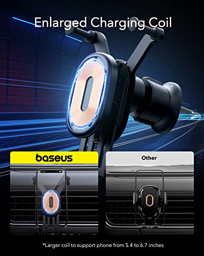 Baseus SUWX030001 Wireless Car Charger, 15W Fast Charging Phone Mount For Car Vent, Car Phone Holder With Enlarged Charging Coil For Iphone 15 14 13 12 11 10 8 Pro Max Xs, Samsung Galaxy S&Note Series Google Lg thumb #2