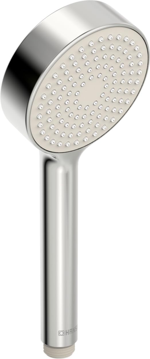 HANSA BASICJET ECO - Soffione doccia a getto unico, con funzione EcoFlow (9 l/min), funzione anticalcare, testa doccia 95 mm di diametro, attacco standard G 1/2, cromato