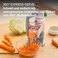 Kenwood MultiPro Go FDP22.130GY, Kompakt-Küchenmaschine nur 30cm hoch, zum Schneiden, Reiben, Pürieren und Teig Kneten, Express-Serve, 1,3 l Arbeitsbehälter, 650 W, Blau – Ansicht 3