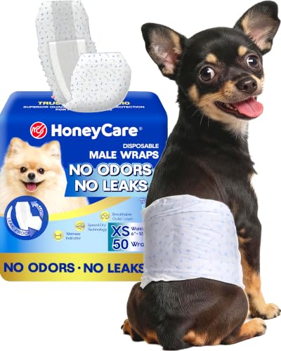 Image of HONEY CARE All-Absorb A27 Male Dog Wrap, 50 Count, Extra Small