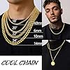 PROSTEEL Gold Plated Mens Cuban Chain, 6mm Miami Curb Chunky Necklace, 24 Inches, 316L Stainless Steel (Send Gift Box) #1