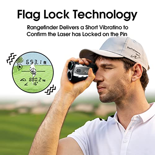 Acpotel Golf Rangefinder, Feet Range Finder Golf With Slope Scanning, Magnet Disc Golf Range Finder Fast Flag-Lock With Vibration, 6X Magnification Speed Measurement (A-Screen) #TOP1
