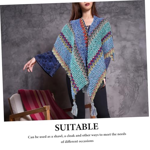 Manteau shawl ample type poncho femme chic texturé - 3