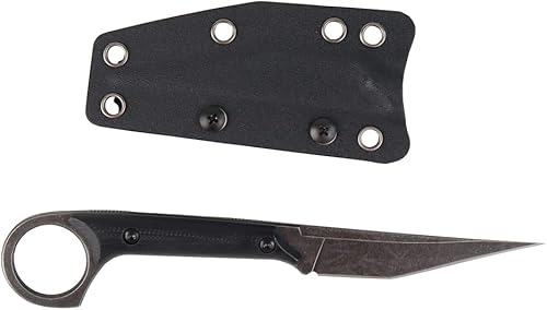 MASALONG kni214 EDC Utility Cuchillo táctico al aire libre Supervivencia Senderismo Camping Cuchillo recto delgado (negro)