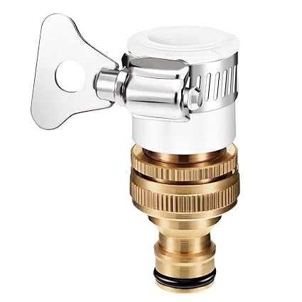 SNAPSHOPECOM 2 in 1 Set Universal Tap Connector, Tap Connector Brass Adapter Quick Release Coupling, Pipe Connector for Tap 3/4 and 1/2 inch, Universal Faucet Adapter for Garden Hose Pipe Fitting