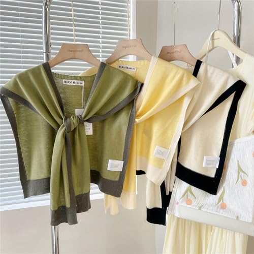 Women's Colorblock Shawl – Soft, Stylish & Perfect for Everyday or Gifting, Knitted Knotted Wraps for Ac Rooms3