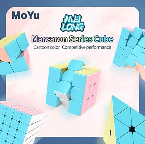 Image of MoYu Rubik Cube Puzzle Toy Game 3D Speed Cube, Stickerless Kids Puzzle Cube, Smooth Turning ABS Brain Teaser Toy for Kids and Adults (Marcaron 4X4)