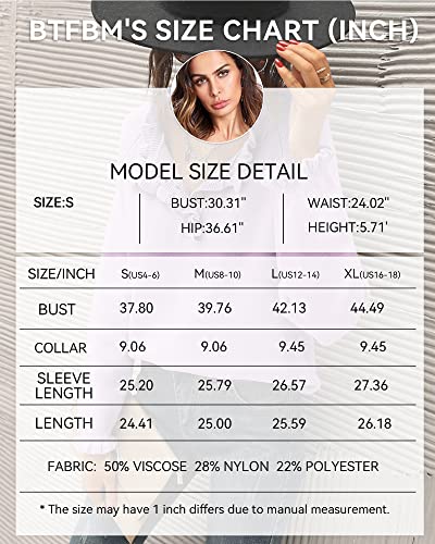 Btfbm Women's Sweaters Casual Long Sleeve Button Down Crew Neck Ruffle Knit Pullover Sweater Tops Solid Color Striped(Solid Grey Purple, Medium) #TOP4