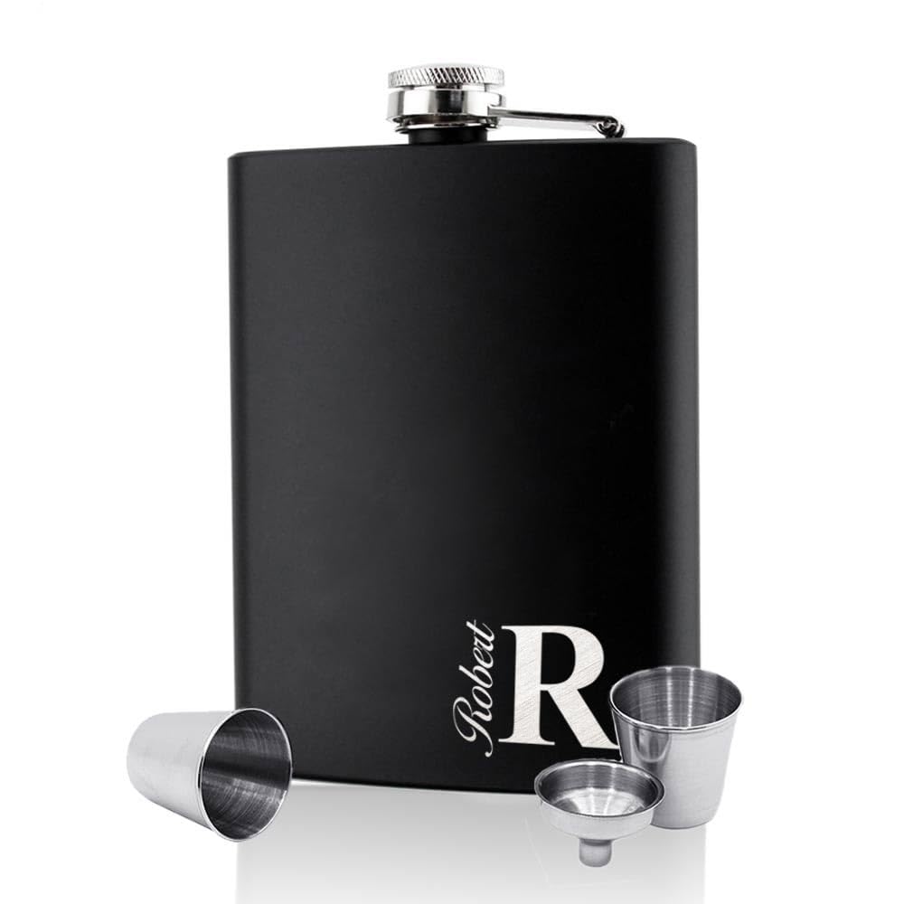 Custom Flasks for Liquor for Men Engraved Gift Set for Best Man Groomsmen 6oz Stainless Steel Flask Proposal Gifts for Wedding Birthday With Gift Box Gift for Daddy Grandpa (Design 03)