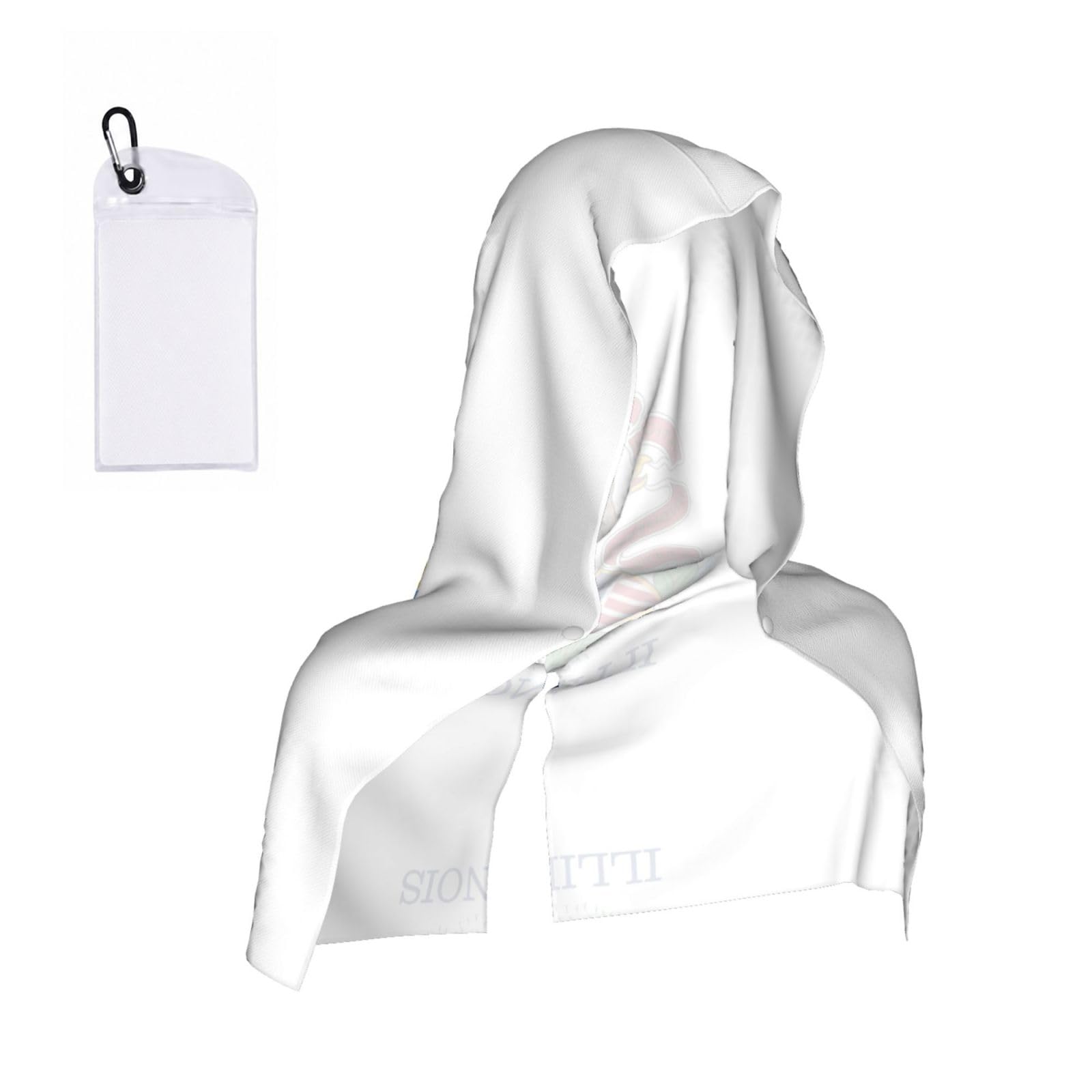 CNTDBU Illinois State Flag Cooling Towel Hooded-Instant Chill Neck Cover for Sports, UV Cooling Rag for Running Gym