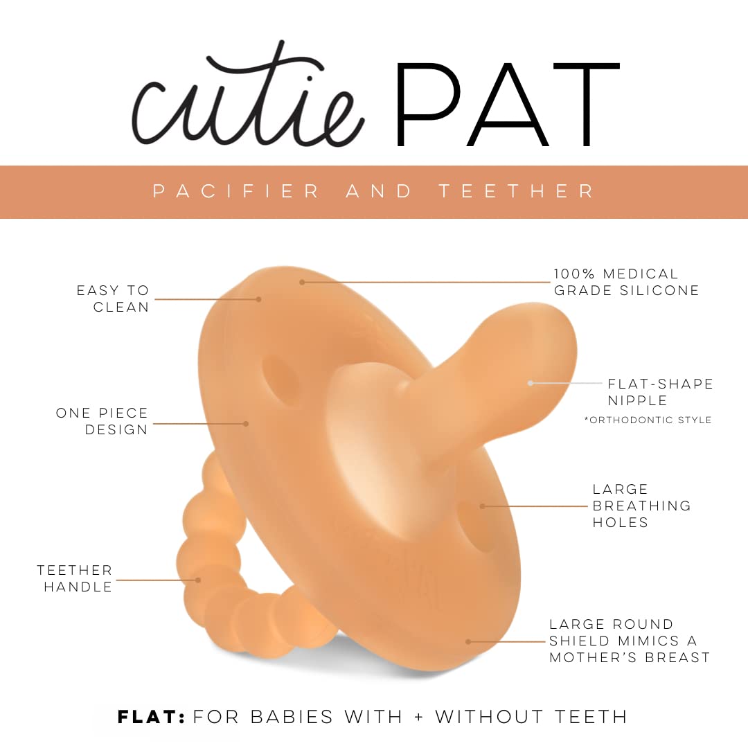 Ryan And Rose Cutie Pat Pacifier Teether Flat Clear Rubber