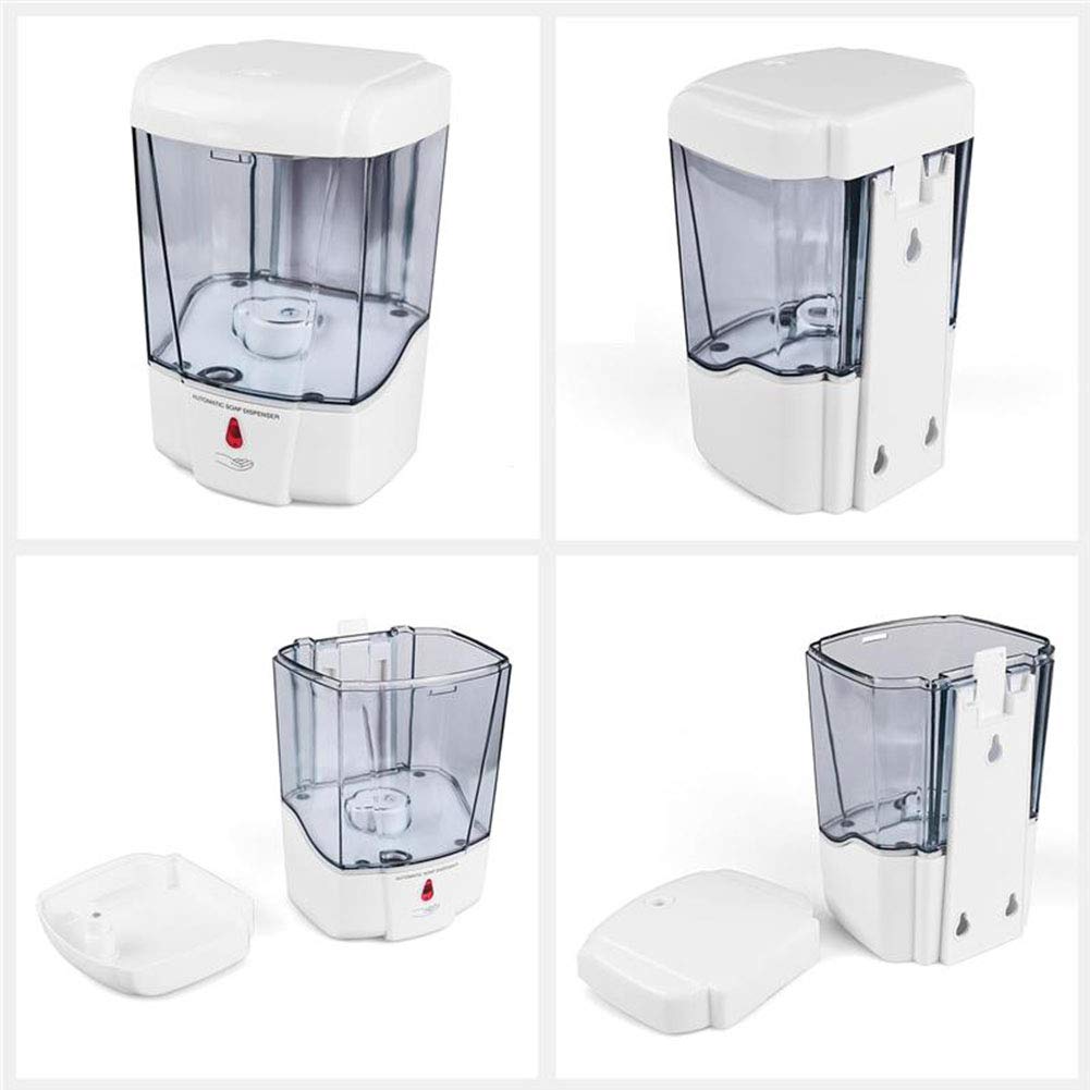 Dispensador de jabón de manos libres 700 ml, dispensador de jabón líquido montado en la pared automático Botella de jabón sin contacto para baño de cocina